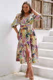 Blue Flower Maniche Lunghe Abito Casual