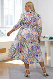 Blue Flower Maniche Lunghe Abito Casual