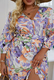 Blue Flower Maniche Lunghe Abito Casual