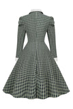 Vintage British Style Slim Fit Lapel Green Grid Abito 1950s