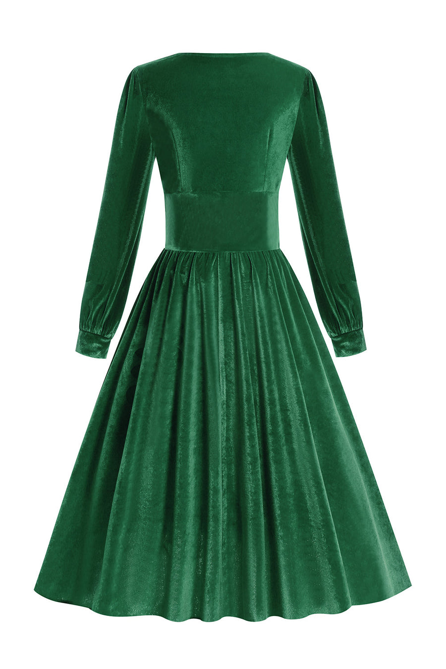Abito Vintage Di Natale Donna Anni '50 Con Fiocchi Di Neve - Manica Lunga, Gonna Svasata, Taglio A-Line - 2