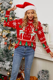 Maglione natalizio Fawn Jacquard a maniche lunghe