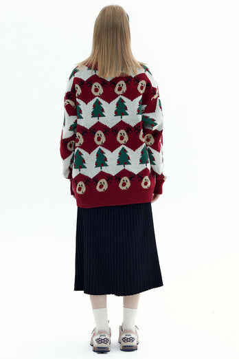 Maglione per albero di Natale oversize a maniche lunghe