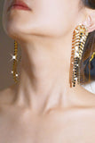 Orecchini con nappa foglia Boho con strass in lega vintage