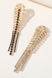 Orecchini con nappa foglia Boho con strass in lega vintage