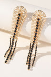 Orecchini con nappa foglia Boho con strass in lega vintage