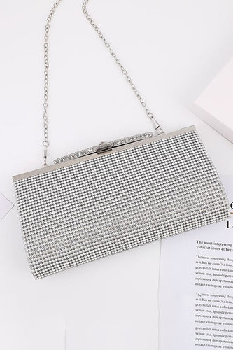 Pochette da sera con strass in argento