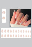 24 pezzi Blue Press On Nails Transparent False Nail