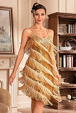 Spaghetti Grigi Fringed Roaring 20s Great Gatsby Dress