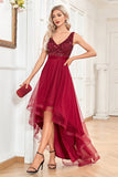 Alto Basso Borgogna Sparkly Sequin V-Dress Prom