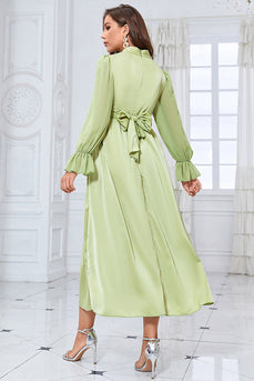 Una linea verde maniche lunghe abito casual