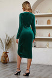 Nero maniche lunghe velluto Holiday Party Dress