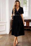 Velluto Scollo a V A Line Holiday Party Dress