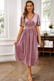 Velluto Scollo a V A Line Holiday Party Dress