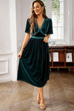 Velluto Scollo a V A Line Holiday Party Dress