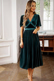 Velluto Scollo a V A Line Holiday Party Dress