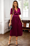 Velluto Scollo a V A Line Holiday Party Dress