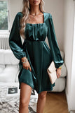 Black Velvet A line Holiday Party Dress con plissé