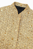 Elegante giacca di paillettes dorate con tasche