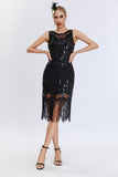 Sparkly nero frangiato 1920s Gatsby Dress