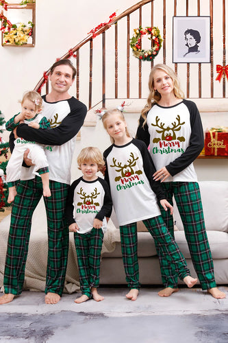 Pigiama Verde Plaid Family Merry Natale Set