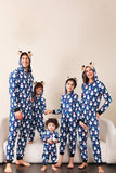 Pupazzo di neve stampa blu famiglia abbinata Natale un pezzo pigiama