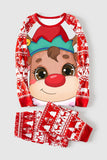 Set di pigiami abbinati per famiglie di Natale con stampa cervo rosso