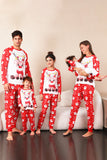 Pigiama natalizio per famiglie con stampa di cervi rossi
