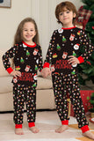 Babbo Natale e albero di Natale Set pigiama coordinato famiglia nero