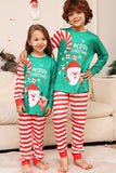 Set di pigiami coordinati per famiglie di Natale a strisce verdi e rosse
