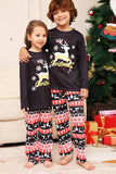 Set di pigiami coordinati per la famiglia di cervi neri e fiocchi di neve di Natale
