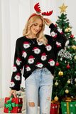Maglione nero di Babbo Natale con maniche lunghe