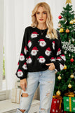 Maglione nero di Babbo Natale con maniche lunghe