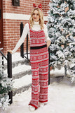 Tute in maglia con fiocco di neve rosso di Natale