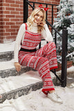 Tute in maglia con fiocco di neve rosso di Natale