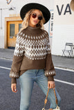 Natale Caffè Collo Alto Pullover Maglione Lavorato A Maglia