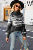 Natale Caffè Collo Alto Pullover Maglione Lavorato A Maglia
