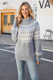 Natale Caffè Collo Alto Pullover Maglione Lavorato A Maglia