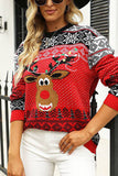 Natale Alce rosso lavorato a maglia Pullover Maglione