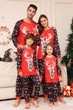 Pigiama coordinato per famiglie di Natale Set di pigiami stampati nero cervo rosso