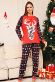 Pigiama coordinato per famiglie di Natale Set di pigiami stampati nero cervo rosso