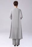 Sliver Jumpsuit / Tailleur pantalone separa pavimento-lunghezza chiffon madre del vestito da sposa