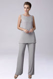 Sliver Jumpsuit / Tailleur pantalone separa pavimento-lunghezza chiffon madre del vestito da sposa