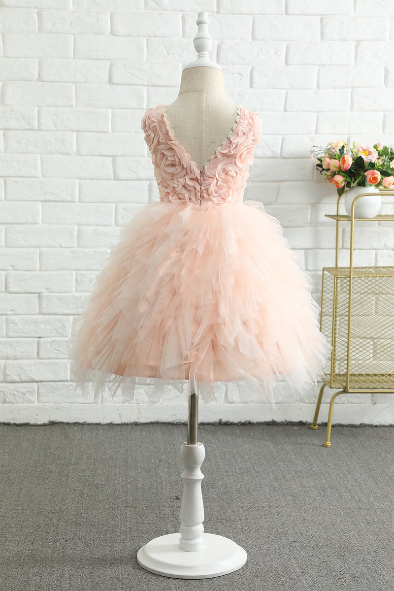 Carica l&#39;immagine nel visualizzatore di Gallery, Rosa chiaro Senza maniche Fiore Girl Dress