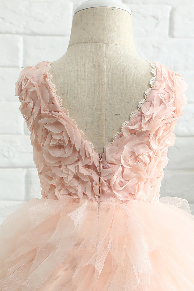 Carica l&#39;immagine nel visualizzatore di Gallery, Rosa chiaro Senza maniche Fiore Girl Dress