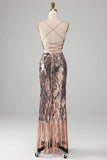 Sparkly Abito da ballo a tubino a due pezzi con frange