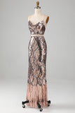 Sparkly Abito da ballo a tubino a due pezzi con frange