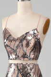 Sparkly Abito da ballo a tubino a due pezzi con frange