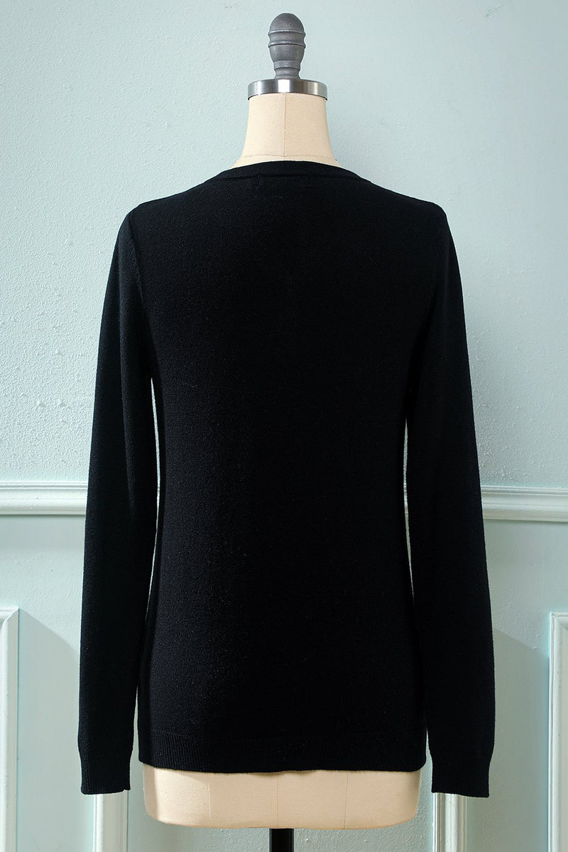 Carica l&#39;immagine nel visualizzatore di Gallery, Maglione pullover impastato nero