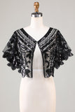Mantello anni '20 nero glitterato con paillettes